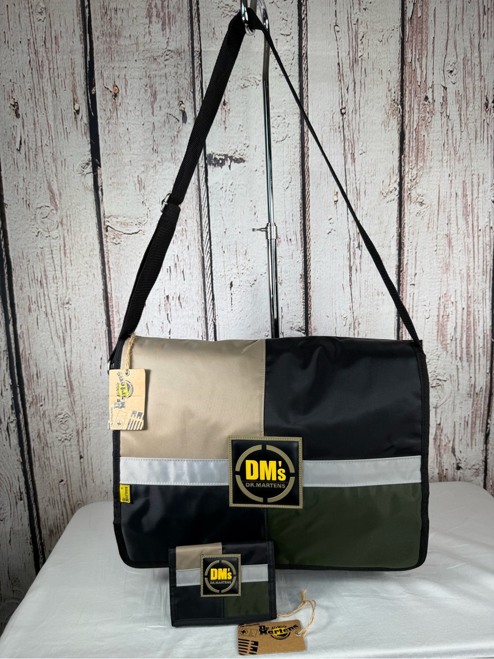2PC NEW NOS NWT Vintage Dr. Martens Doc Nylon Satchel Messenger Bag & Wallet LOT